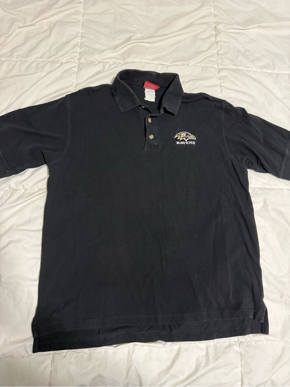 NFL Black Polo Shirt with Ravens Embroidered Logo